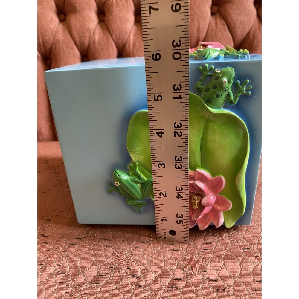 Frog Lotus Flower Lily Tissue Box Cover 3D O2 - Picture 6 of 8